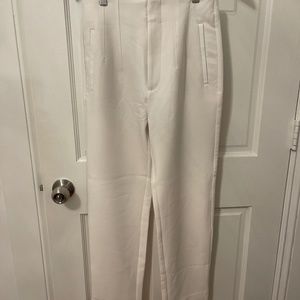 White High Waisted Pants